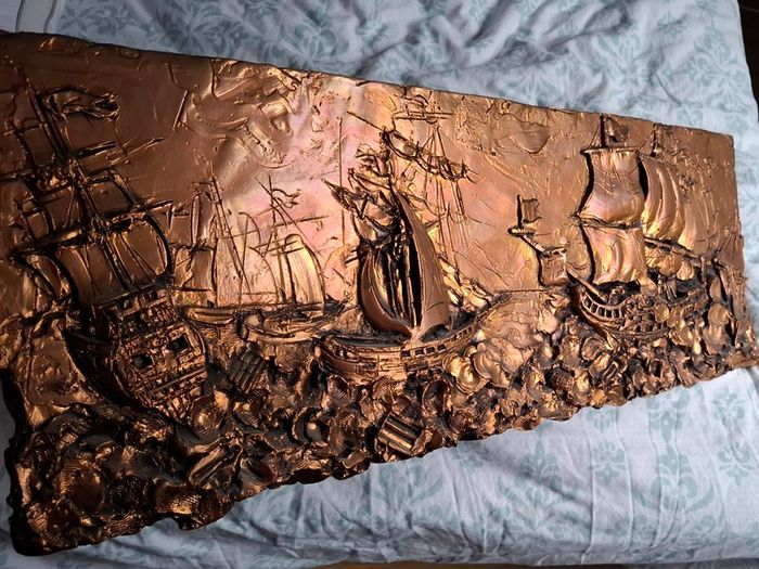 Sailing scene in Copper finish