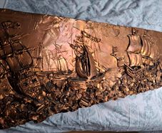 Sailing scene in Copper finish