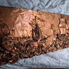 Copper finished tall ship seascape