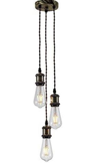 3 Way Ceiling Pendant Cluster Light Fitting Lights E27 Socket Hanging Light Industrial Ceiling Lights MULTIPLE COLOURS AVAILABLE (FREE POSTAGE)