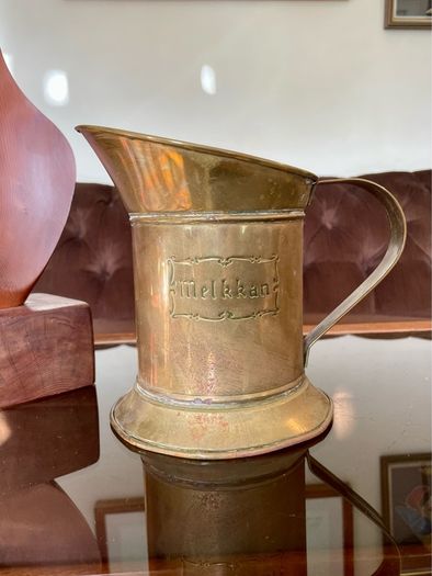Antique Dutch Melkkan Brass Milk Can Vintage Decoration Authentic Brass Milk Can