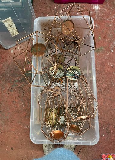 Gold Lantern, Geometric Decor & Candleholder Job Lot