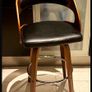 Black Bar Stool With /without Walnut Frame Image 2