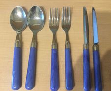 Blue handled Cutlery