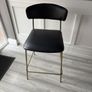 Two Modern Black and Brass Bar Stool Excellent Condition Image 2