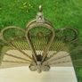 Vintage brass peacock fireplace screen Image 3