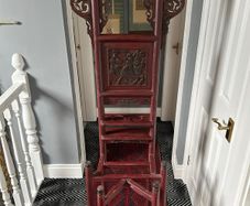 Antique Chinese Red Lacquer Wash Basin Stand
