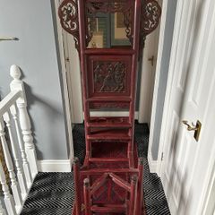 Antique Chinese Red Lacquer Wash Basin Stand