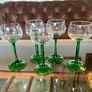 Classic Emerald Green Long Stem Wine Glasses made in France Image 9