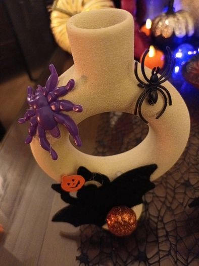 2 x halloween candlesticks and candles