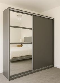 Wardrobe LEO 180cm Grey