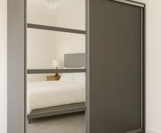 Wardrobe LEO 180cm Grey
