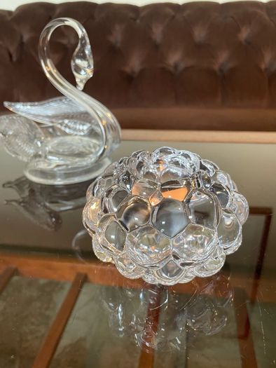 Orrefors Sweden Raspberry Clear Crystal Glass Votive Candle Holder Anne Nilsson 1980s