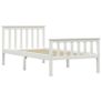 Bed Frame White Solid Pinewood 90x190 cm Image 2