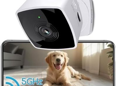 Indoor Camera, Security Camera 5GHz&2.4GHz Dual-Band, 2K WiFi Cameras House Security, Home Camera for Pet/Dog/Baby, IR Night Vision, Motion/Sound Detection, 2-Way Talk, Cloud&SD Storage