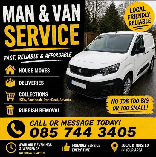Man With a Van - Available All Bank Holiday Weekend