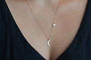 necklace start moon stainless steel