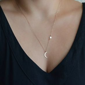 necklace start moon stainless steel