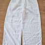 Ted Baker White Linen Wide Leg Trousers Size 2 UK 10 Image 2