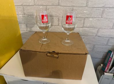 6 unused madri half pint glasses