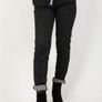 Black fabric trousers with stripes Image 4