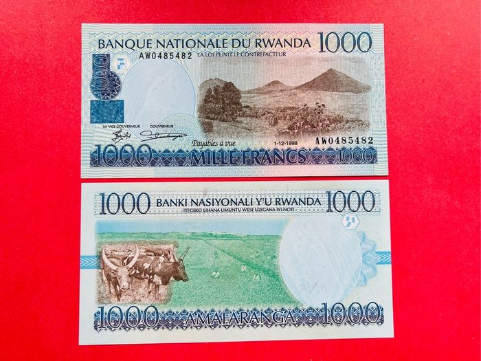 Rwanda   1,000. Francs.  1998. PICK  27b. ( Uncirculated )