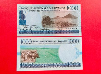 Rwanda   1,000. Francs.  1998. PICK  27b. ( Uncirculated )