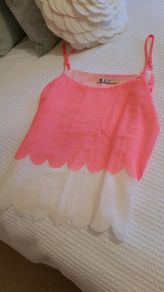 Neon Pink & Cream Top