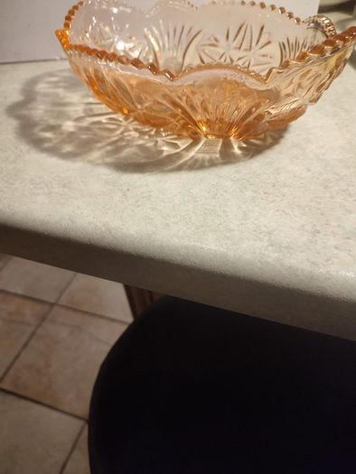 Vintage Deep PINK Decorative Oval Shape Bowl, Bohemian Home Decor Bowl, Cut Pattern DEEP PINK Glass Bowl