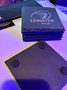 leinster rugby slate coaster set