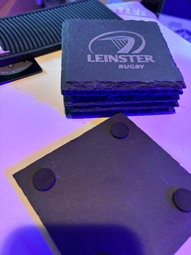 leinster rugby slate coaster set