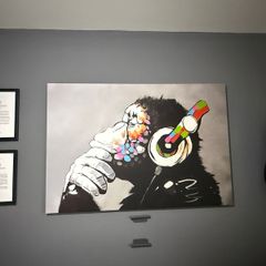 Large Banksy DJ Monkey Canvas (Street Art Wall Canvas)