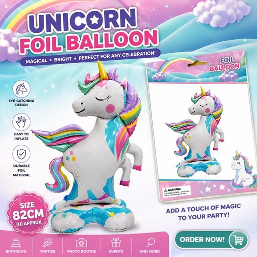 Large Unicorn Foil Ballon