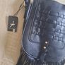 BNWT black medium size cross body shoulder fringe bag Atmosphere Postage included Image 3