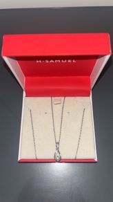 H.Samuel Sterling Silver Diamond Droplet Necklace
