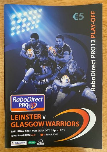 2012 Leinster v Glasgow Warriors - RaboDirect Pro12 Play-Off Programme