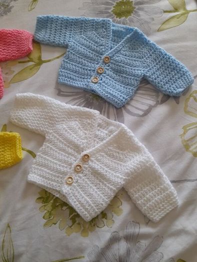 Handmade premature baby cardigans