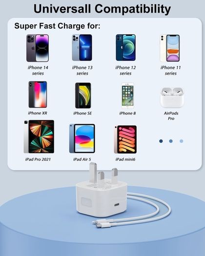 30W Fast Charger for iPhone,[MFi Certified] USB C Fast Charger Plug Power Adapter with 6FT Type C to Lightning Cable Compatible with iPhone 14/13/12/11 Pro/Pro Max/XS Max/XS/XR/X/SE/8/iPad and More