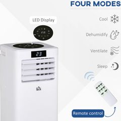 Air Conditioner, Dehumidifier, Cooling Fan with Remote Control, Digital Display, 2 Speeds, 24H Timer, Window Venting Kit,
