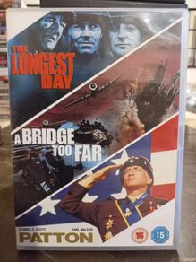 3 DVD Classic War Movie Collection Set The Longest Day Patton A Bridge Too Far