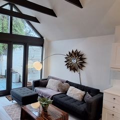 L shaped grey Ikea sofa