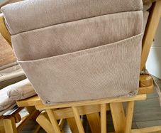 Babylo Milan Glider Armchair Chair With Ottoman Footstool - Natural