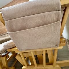 Babylo Milan Glider Armchair Chair With Ottoman Footstool - Natural