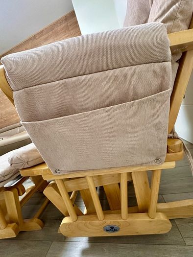 Babylo Milan Glider Armchair Chair With Ottoman Footstool - Natural