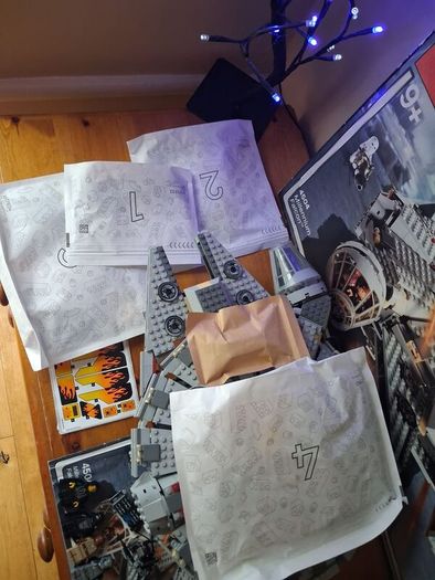 Lego star wars 4504 Millennium Falcon Original Trilogy Edition box +75414 force burn speeder