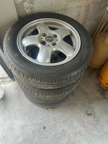 Alloys and tyres as seen in picture. Tyres perfect