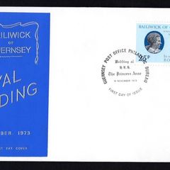 1973 Guernsey Royal Wedding Princess Anne and Captain Mark Phillips Commemorative Stamp Addressed First Day Cover (FDC)