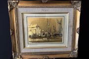 Vintage Gold Foil Print - "Billingsgate" After Whistler (Framed, 46.5 x 31.5 cm)
