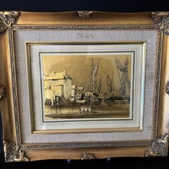 Vintage Gold Foil Print - "Billingsgate" After Whistler (Framed, 46.5 x 31.5 cm)