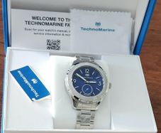 TechnoMarine MoonSun TM-818001 Men's Watch - 42mm - Silver & Blue - New